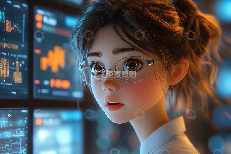 高清大图下载【趣麦麦图】少女仪表盘工作