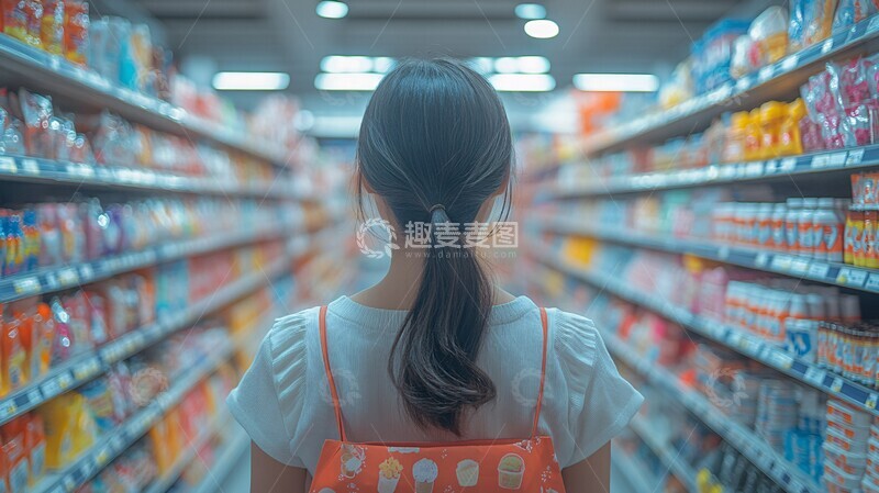 高清大图下载【趣麦麦图】超市员工摆货中