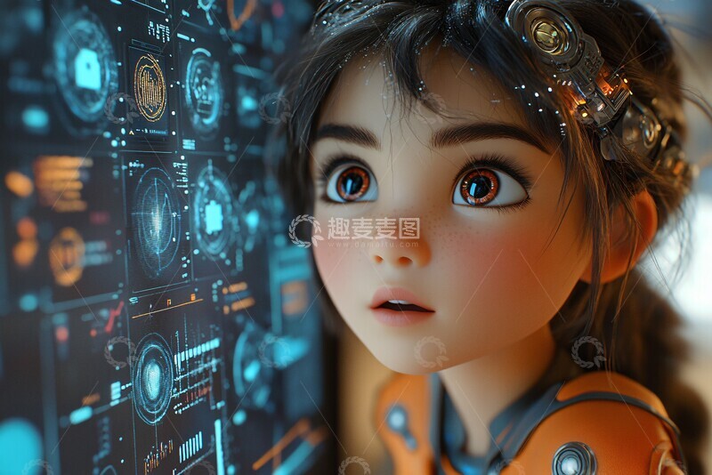 高清大图下载【趣麦麦图】少女仪表盘工作1