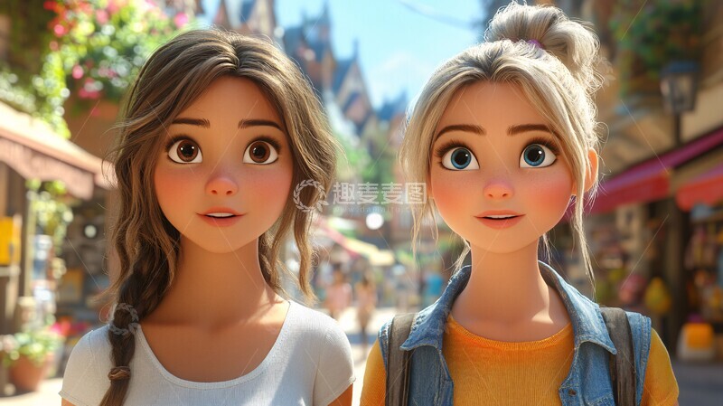 高清大图下载【趣麦麦图】两位女士购物