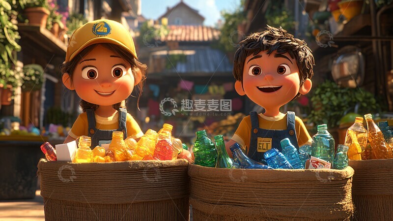 高清大图下载【趣麦麦图】回收合作大行动2