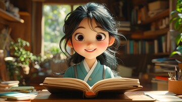 少女读书的温馨时刻