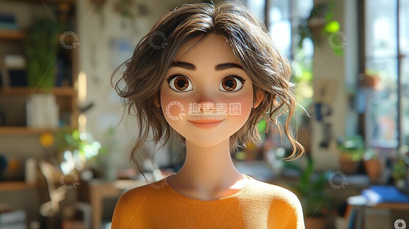 高清大图下载【趣麦麦图】卡拉鼓励学生微笑2