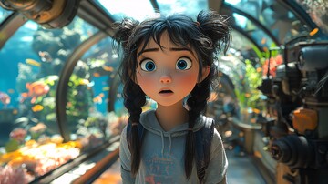 女孩看水族馆3