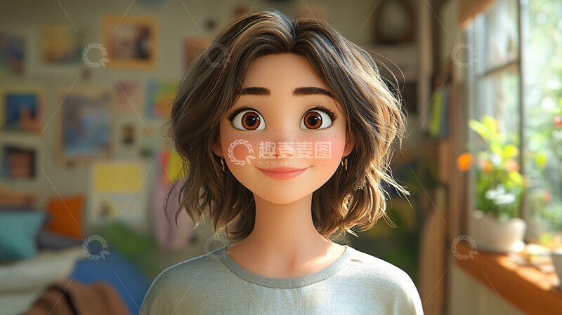 高清大图下载【趣麦麦图】卡拉鼓励学生微笑