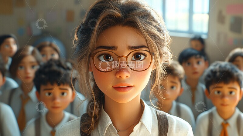 高清大图下载【趣麦麦图】女教师学生上课