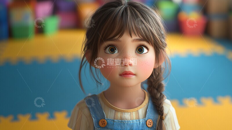 高清大图下载【趣麦麦图】小女孩站着上课1