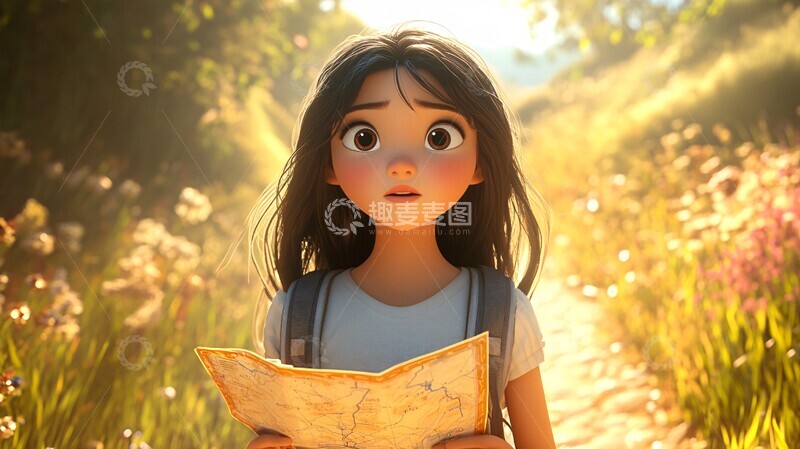 高清大图下载【趣麦麦图】少女背包寻路2