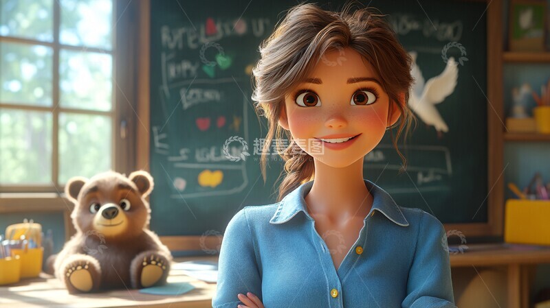 高清大图下载【趣麦麦图】教师黑板动物图1