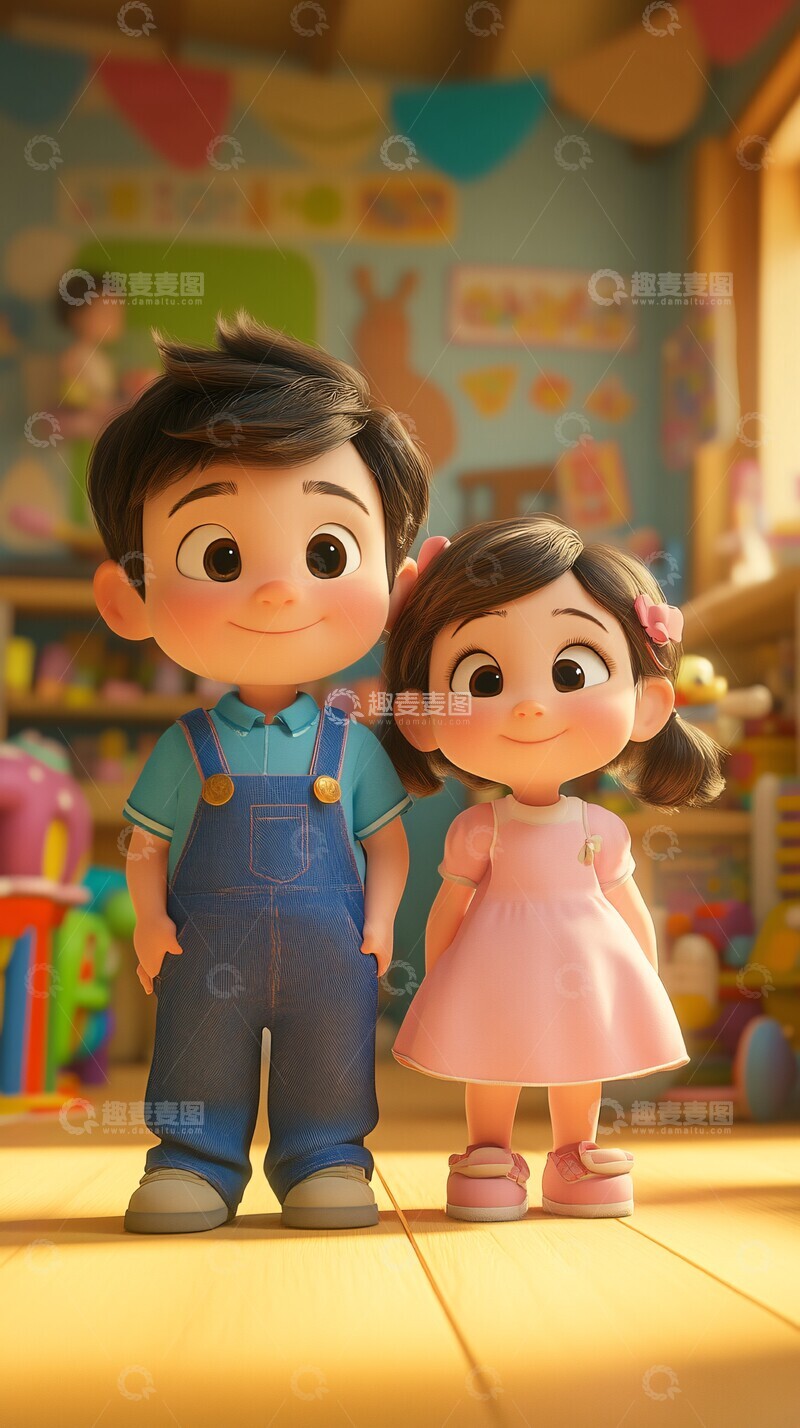 高清大图下载【趣麦麦图】男孩女孩玩具1