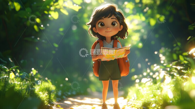 高清大图下载【趣麦麦图】少女背包寻路