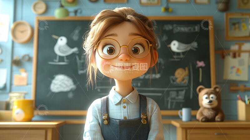 高清大图下载【趣麦麦图】教师黑板动物图2