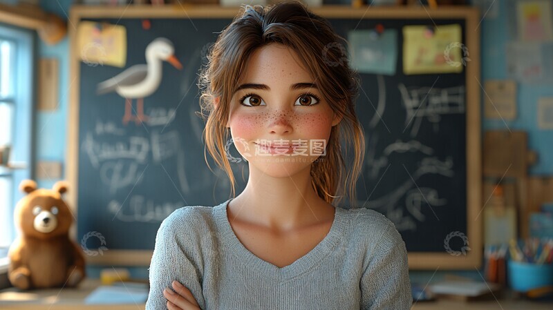 高清大图下载【趣麦麦图】教师黑板动物图