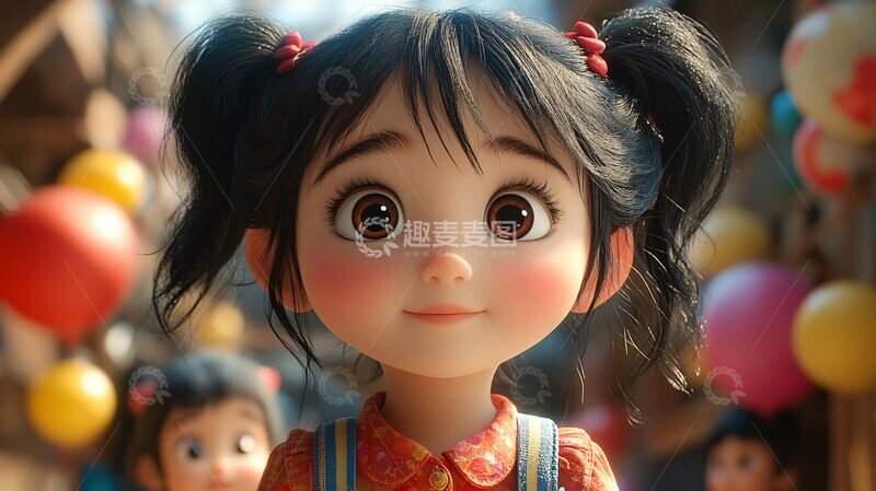 高清大图下载【趣麦麦图】小女孩生日庆祝