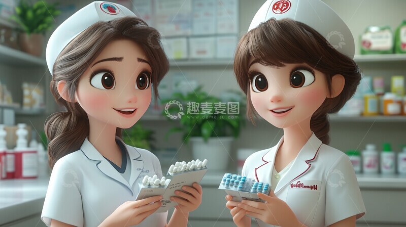 高清大图下载【趣麦麦图】护士记笔记数药盒