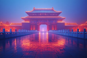 古建筑激光轮廓1