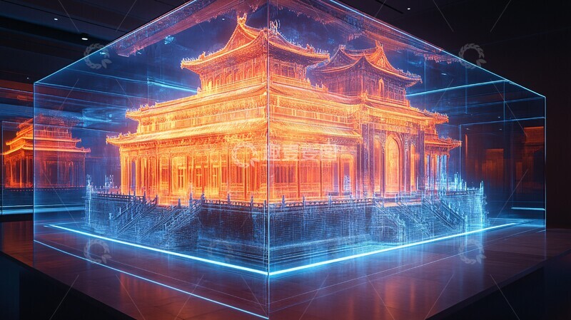 高清大图下载【趣麦麦图】秦宫殿全息投影3