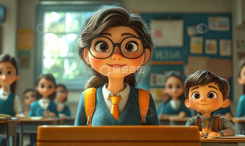 高清大图下载【趣麦麦图】教师与学生课堂
