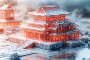 古建筑激光轮廓2