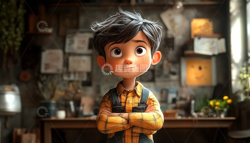 高清大图下载【趣麦麦图】小男孩思考小男孩思考故事书1