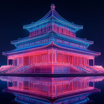 古城建筑线勾勒图3