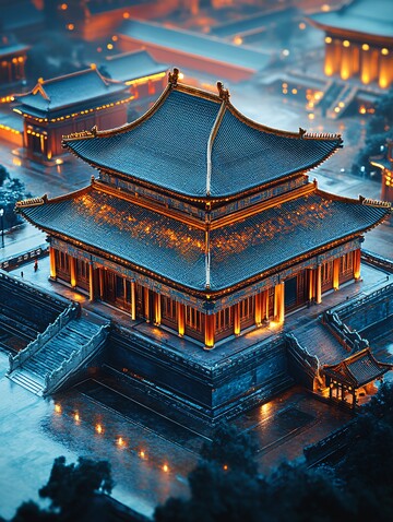 故宫建筑蓝光全息1