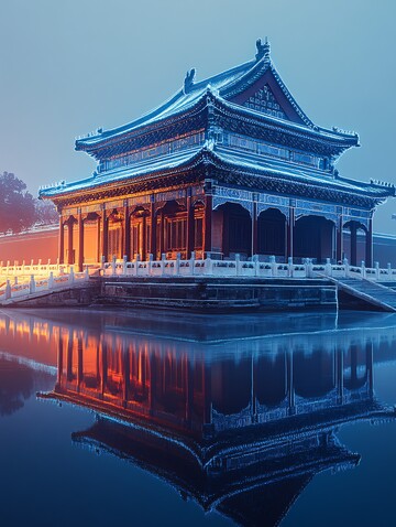 故宫建筑蓝光全息