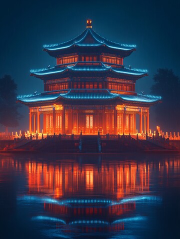 故宫建筑蓝光全息3