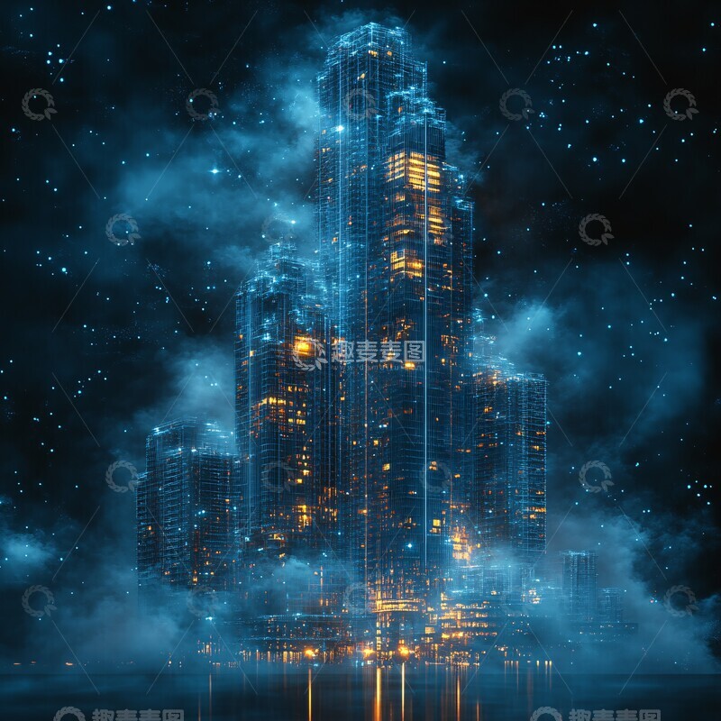 高清大图下载【趣麦麦图】智慧建筑科技设计