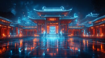 汉代建筑科技线框