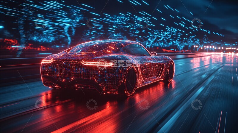 高清大图下载【趣麦麦图】高速驾驶科技感3