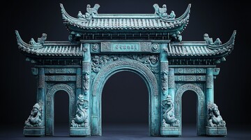 玉雕中式门楼3