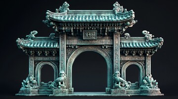 玉雕中式门楼1