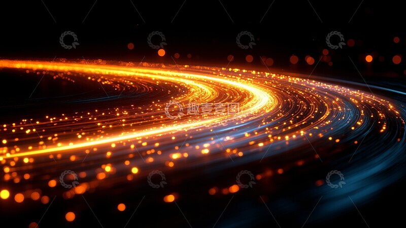 高清大图下载【趣麦麦图】黑色背景光流动