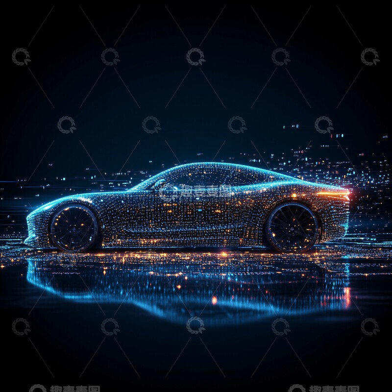 高清大图下载【趣麦麦图】未来感汽车轮廓1