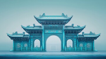 玉雕中式门楼
