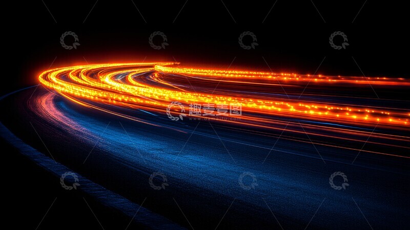 高清大图下载【趣麦麦图】黑色背景光流动1