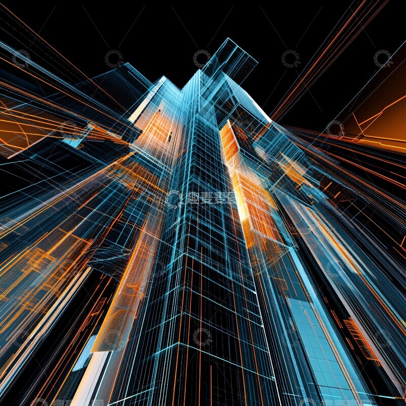 高清大图下载【趣麦麦图】未来建筑数字网络