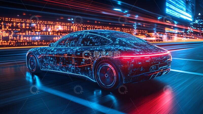 高清大图下载【趣麦麦图】高速驾驶科技感