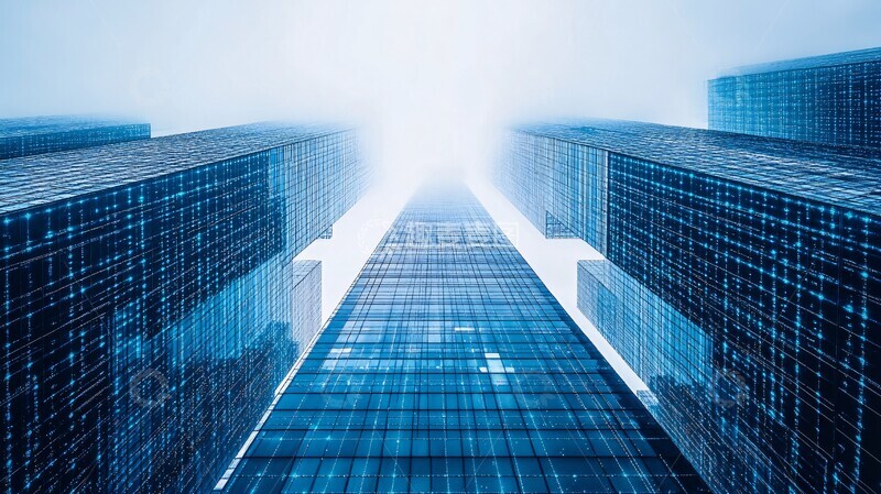 高清大图下载【趣麦麦图】四建筑蓝线光点2