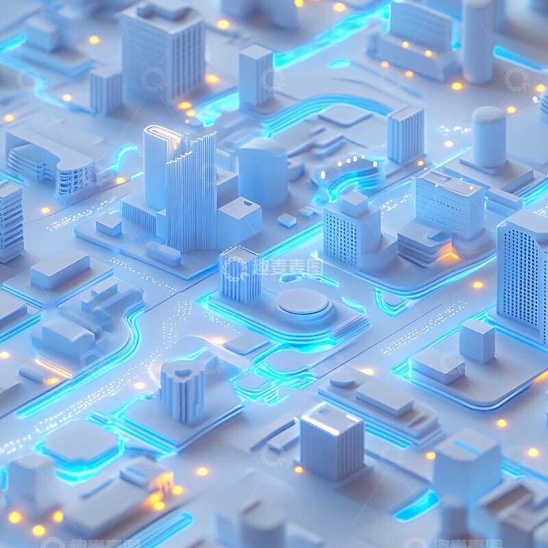 高清大图下载【趣麦麦图】蓝色灯光街道3