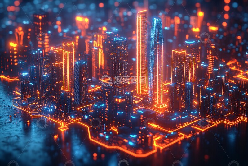 高清大图下载【趣麦麦图】未来都市网络3