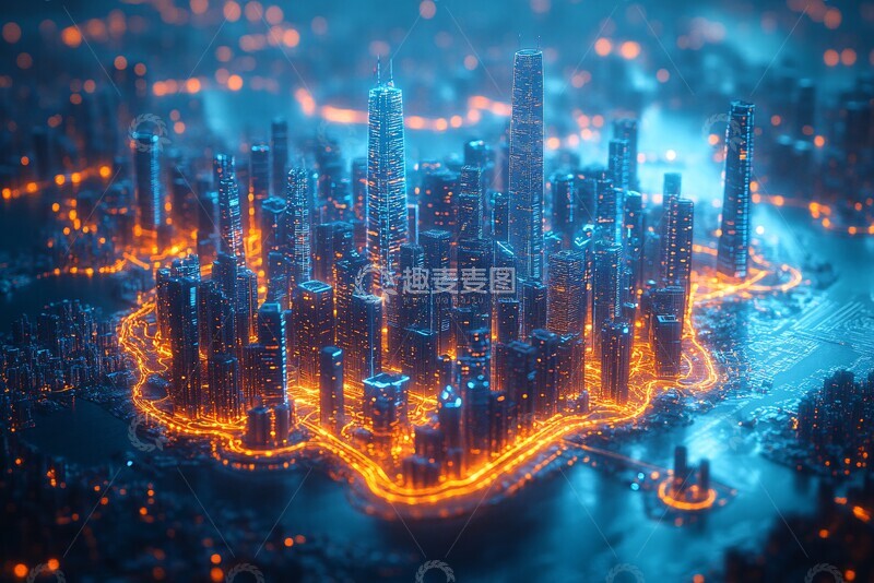 高清大图下载【趣麦麦图】未来都市网络2