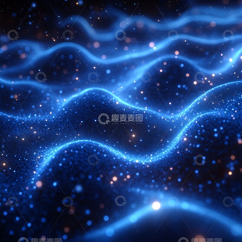 高清大图下载【趣麦麦图】蓝色光波科技背景