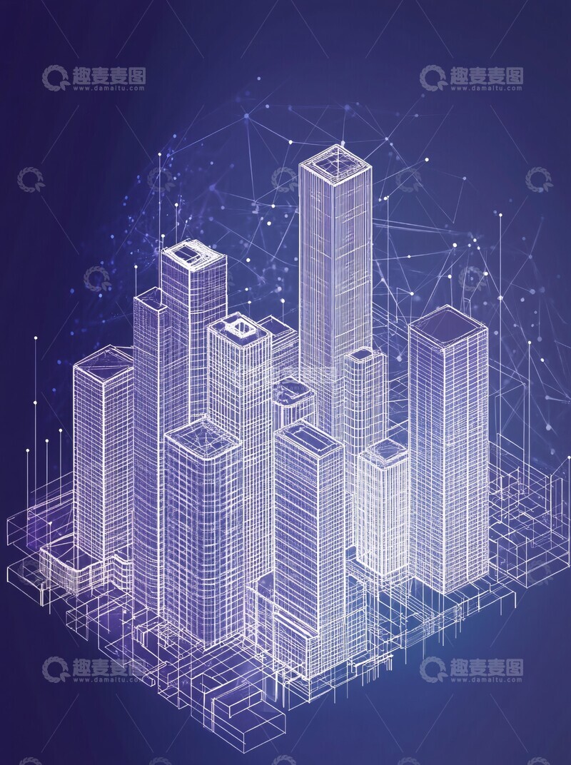 高清大图下载【趣麦麦图】数据连接城市2