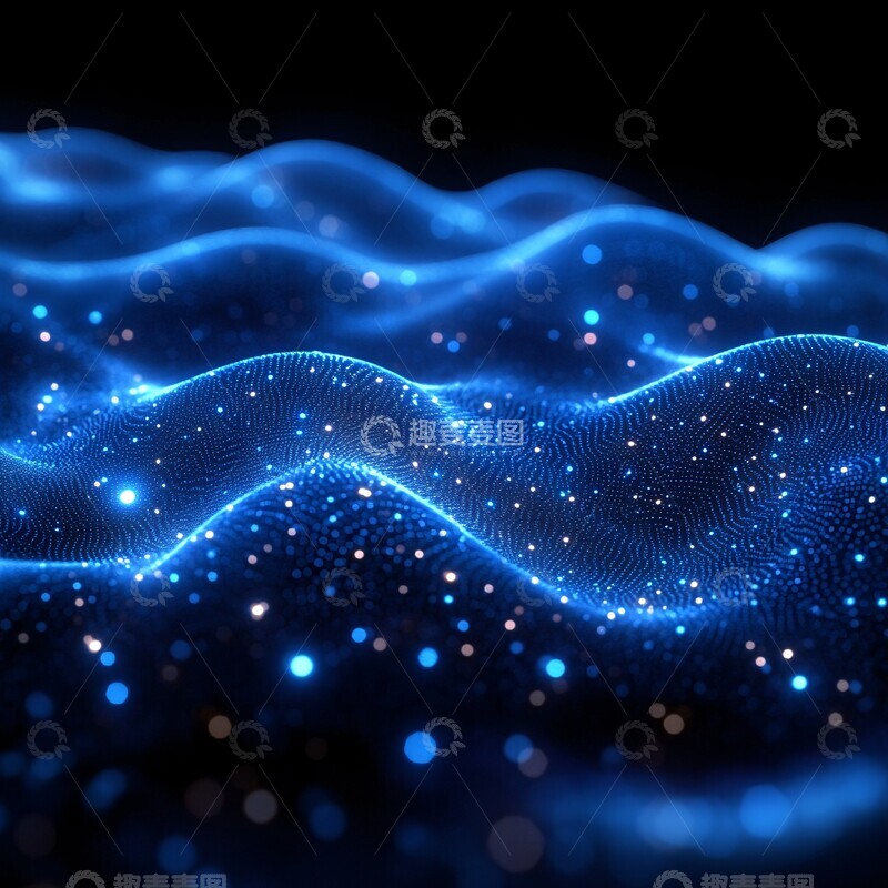 高清大图下载【趣麦麦图】蓝色光波科技背景3