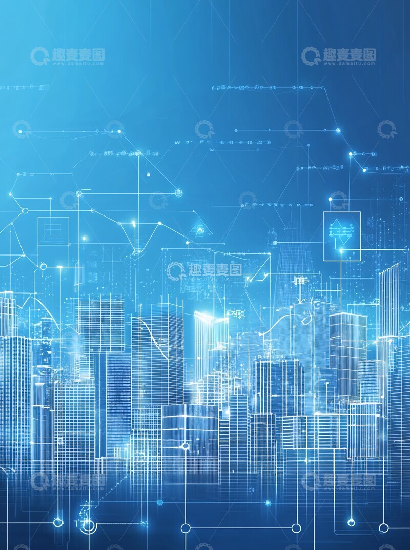 高清大图下载【趣麦麦图】数据连接城市