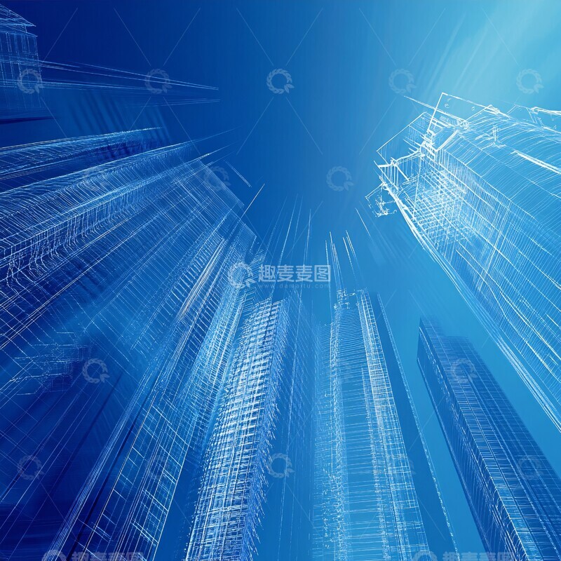 高清大图下载【趣麦麦图】未来城市蓝光建筑2