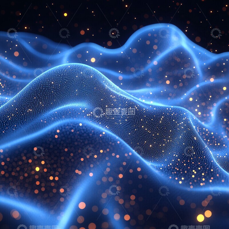 高清大图下载【趣麦麦图】蓝色光波科技背景1