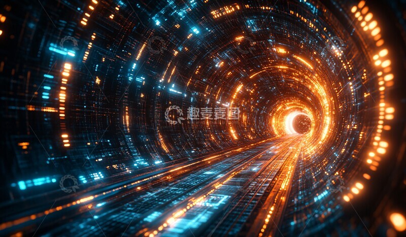 高清大图下载【趣麦麦图】数字隧道建筑结构